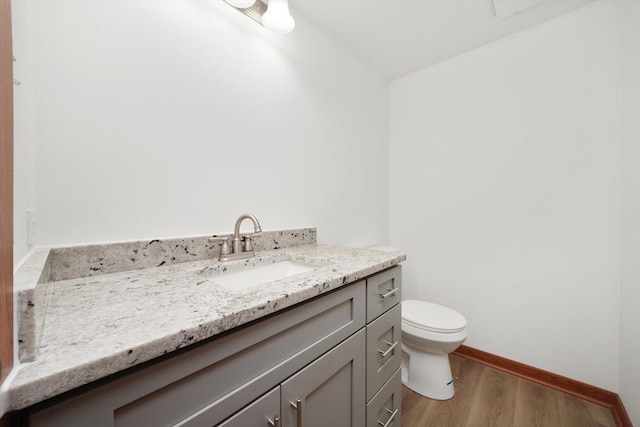 3057 201st Pl, Lynwood, IL 60411 - half bathroom featuring vanity and wood finished floors