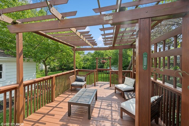 731 N Patton Ave, Arlington Heights, IL 60004 - wooden deck with a pergola