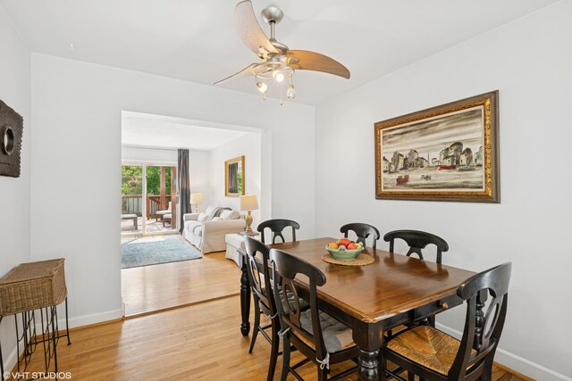 731 N Patton Ave, Arlington Heights, IL 60004 - dining room featuring light wood finished floors and ceiling fan