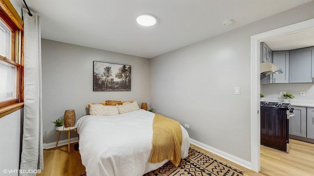 2701 S Hillock Ave, Chicago, IL 60608 - bedroom with light wood finished floors and baseboards