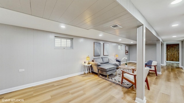 2701 S Hillock Ave, Chicago, IL 60608 - living room featuring light wood-type flooring and recessed lighting