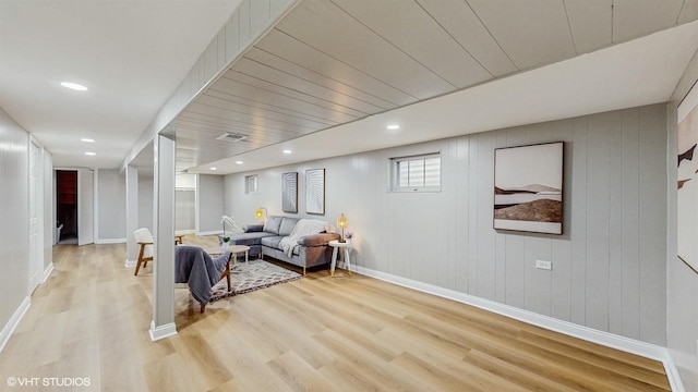 2701 S Hillock Ave, Chicago, IL 60608 - living room with light wood-style flooring and recessed lighting