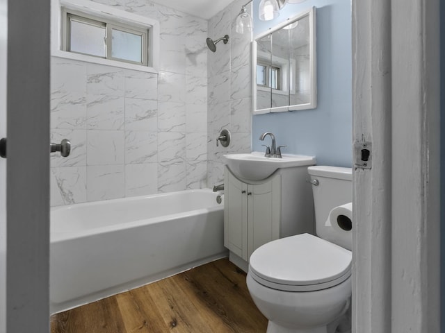 16322 Justine St, Markham, IL 60428 - full bath with vanity, shower / bath combination, and wood finished floors