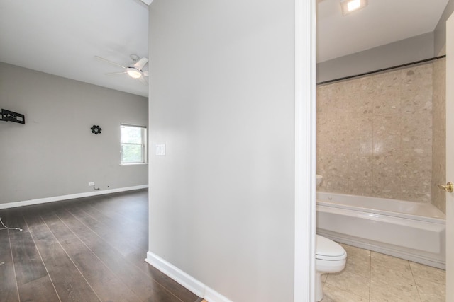 2901 W Washington Blvd Unit 2, Chicago, IL 60612 - full bath with ceiling fan,  shower combination, and wood finished floors