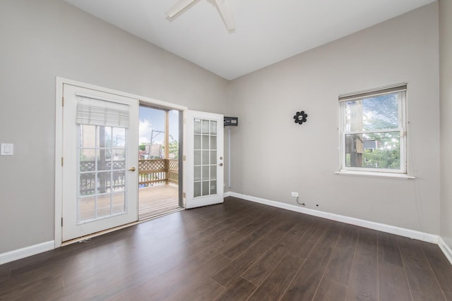 2901 W Washington Blvd Unit 2, Chicago, IL 60612 - empty room featuring dark wood-style flooring and french doors