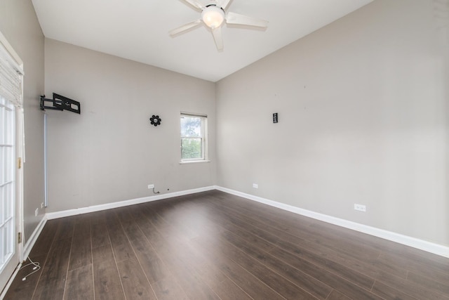 2901 W Washington Blvd Unit 2, Chicago, IL 60612 - empty room with ceiling fan and dark wood finished floors