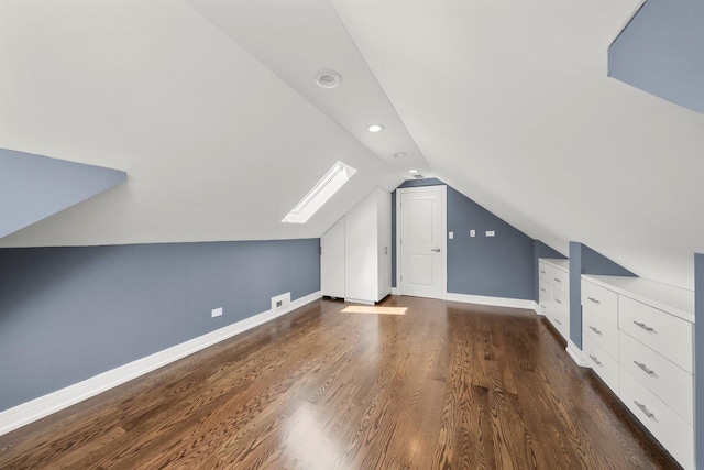 2040 N Laporte Ave, Chicago, IL 60639 - bonus room with vaulted ceiling, a skylight, dark wood-type flooring, and recessed lighting