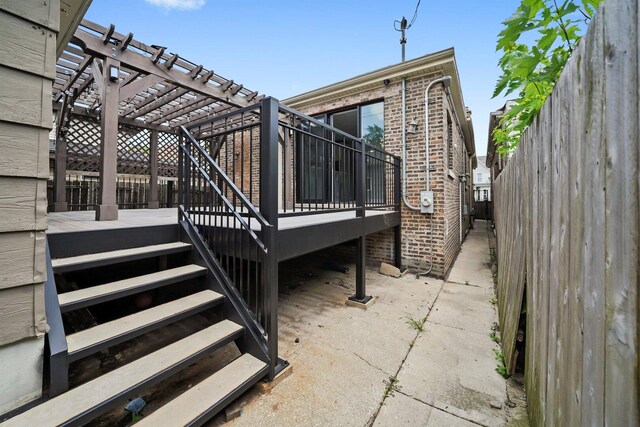 2040 N Laporte Ave, Chicago, IL 60639 - view of patio / terrace featuring a deck, a pergola, and stairs