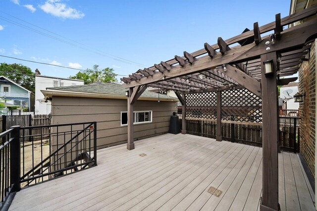 2040 N Laporte Ave, Chicago, IL 60639 - wooden deck featuring a pergola
