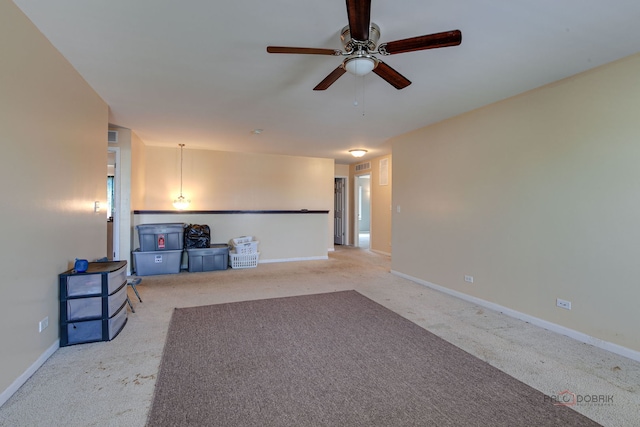 39837 N Torry Ln, Beach Park, IL 60083 - unfurnished living room featuring ceiling fan and carpet