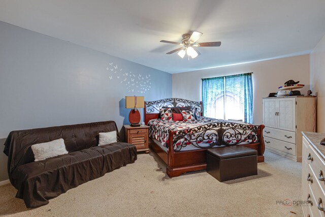 39837 N Torry Ln, Beach Park, IL 60083 - bedroom with light carpet and a ceiling fan