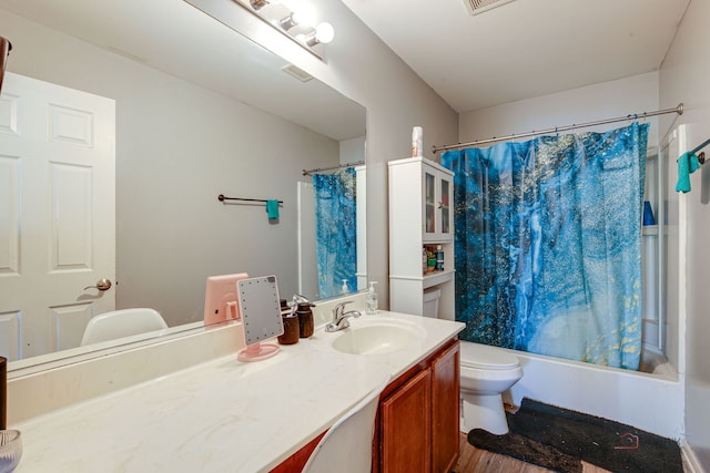 39837 N Torry Ln, Beach Park, IL 60083 - bathroom with vanity, shower / tub combo, and wood finished floors