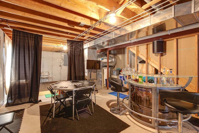 39837 N Torry Ln, Beach Park, IL 60083 - unfinished basement featuring a bar