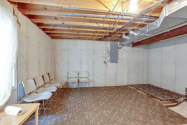 39837 N Torry Ln, Beach Park, IL 60083 - unfinished basement with electric panel