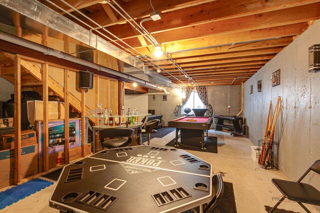 39837 N Torry Ln, Beach Park, IL 60083 - game room with unfinished concrete flooring