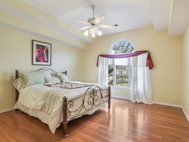 18036 Crystal Ln, Lansing, IL 60438 - bedroom with wood-type flooring and ceiling fan