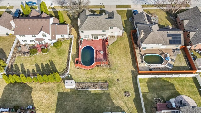 18036 Crystal Ln, Lansing, IL 60438 - aerial view of residential area with a pool area