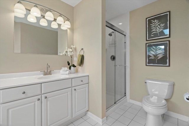 7488 Bittersweet Dr, Gurnee, IL 60031 - bathroom with vanity, tile patterned floors, and a shower stall