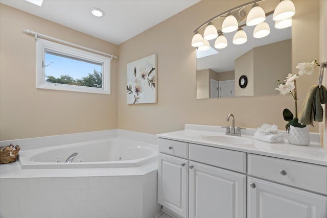 7488 Bittersweet Dr, Gurnee, IL 60031 - full bath with vanity and a whirlpool tub