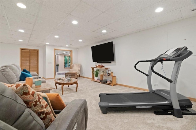 7488 Bittersweet Dr, Gurnee, IL 60031 - exercise area featuring carpet flooring and recessed lighting