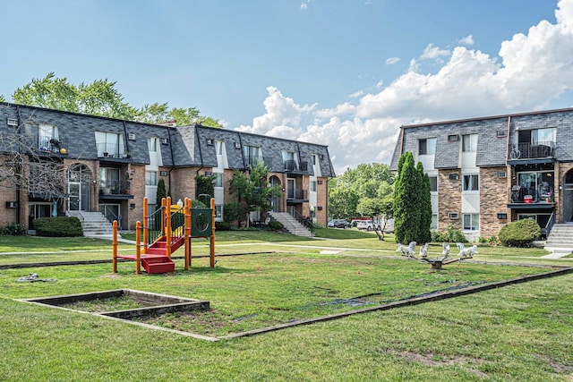 6 E Dundee Quarter Dr Unit 101, Palatine, IL 60074 - view of community with a lawn and stairway