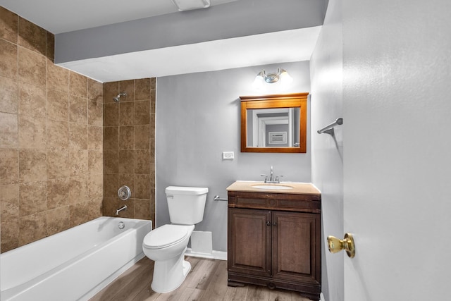 6 E Dundee Quarter Dr Unit 101, Palatine, IL 60074 - full bathroom with vanity, wood finished floors, and shower / bathtub combination