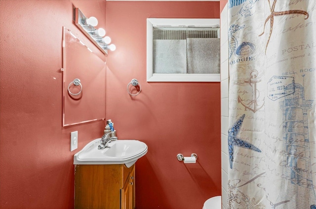 205 Buena Vista Dr, Champaign, IL 61820 - bathroom with vanity and a shower with curtain