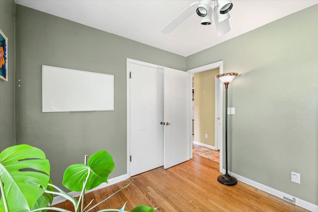 205 Buena Vista Dr, Champaign, IL 61820 - sitting room featuring a ceiling fan and wood finished floors