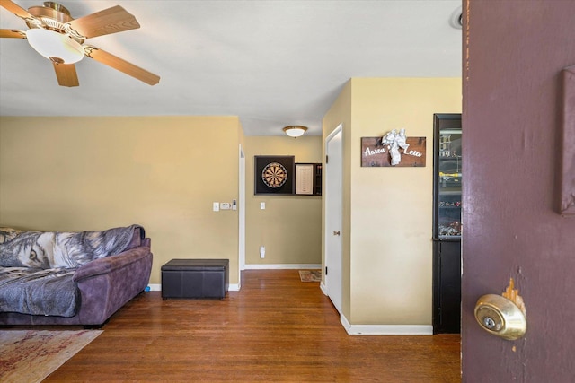 205 Buena Vista Dr, Champaign, IL 61820 - living area featuring wood finished floors and a ceiling fan