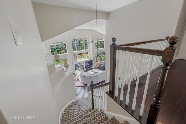 424 Bluegrass Ln, Geneva, IL 60134 - staircase featuring baseboards and wood finished floors