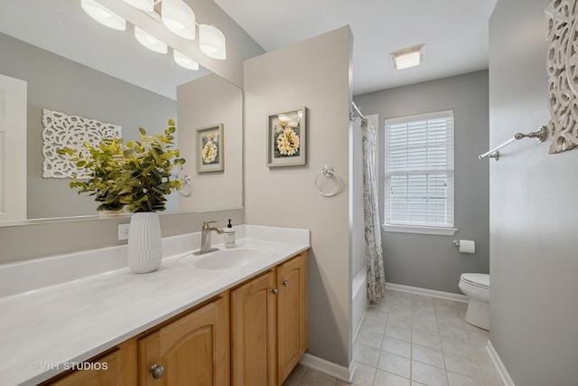 424 Bluegrass Ln, Geneva, IL 60134 - bathroom featuring vanity, tile patterned flooring, and shower / tub combo