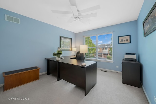 424 Bluegrass Ln, Geneva, IL 60134 - office featuring light colored carpet and a ceiling fan