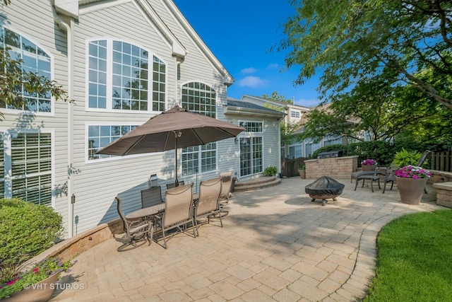 424 Bluegrass Ln, Geneva, IL 60134 - view of patio / terrace with an outdoor fire pit, area for grilling, and outdoor dining space