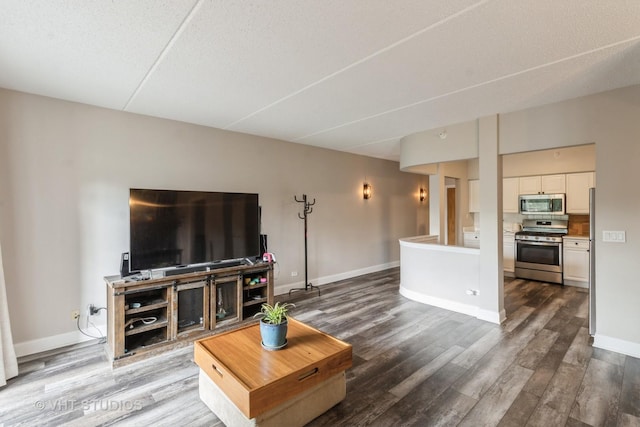 59 S Hale St Unit 203, Palatine, IL 60067 - living room featuring dark wood-type flooring and baseboards