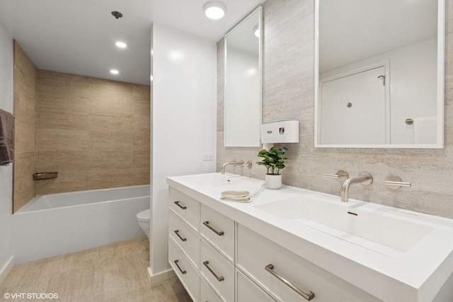 161 E Chicago Ave Unit 27C, Chicago, IL 60611 - bathroom with double vanity and recessed lighting