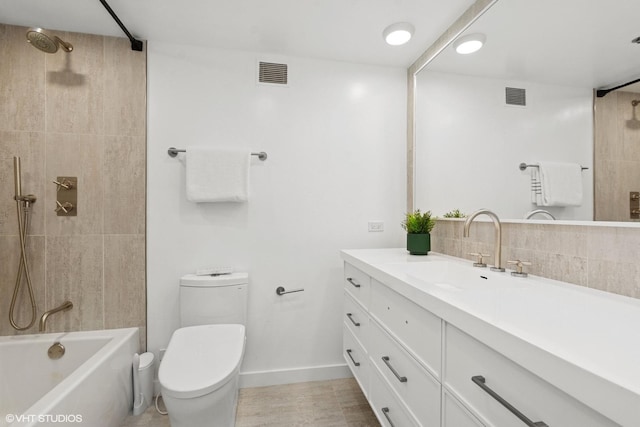 161 E Chicago Ave Unit 27C, Chicago, IL 60611 - bathroom with vanity, bathing tub / shower combination, and wood finished floors