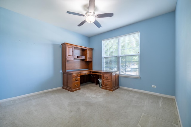 424 Riverbend Dr, Genoa, IL 60135 - unfurnished office featuring ceiling fan and light colored carpet