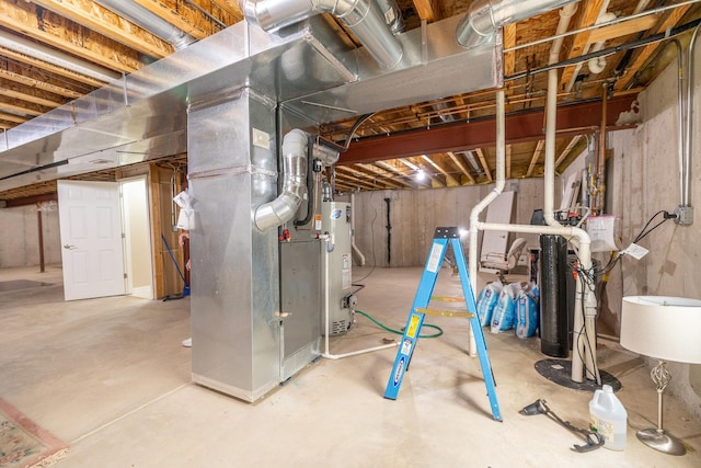 424 Riverbend Dr, Genoa, IL 60135 - unfinished below grade area with water heater and heating unit