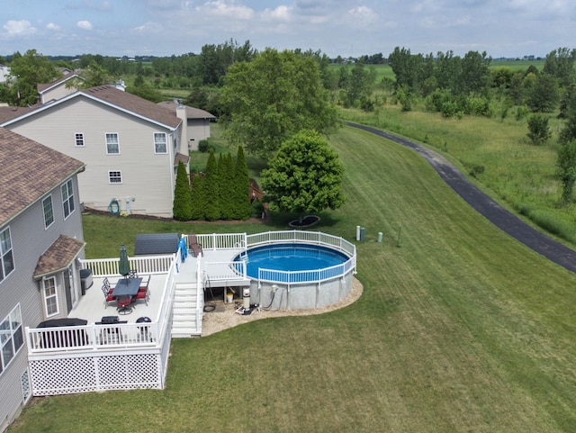 16107 Carlow Cir, Manhattan, IL 60442 - swimming pool featuring a deck and a lawn