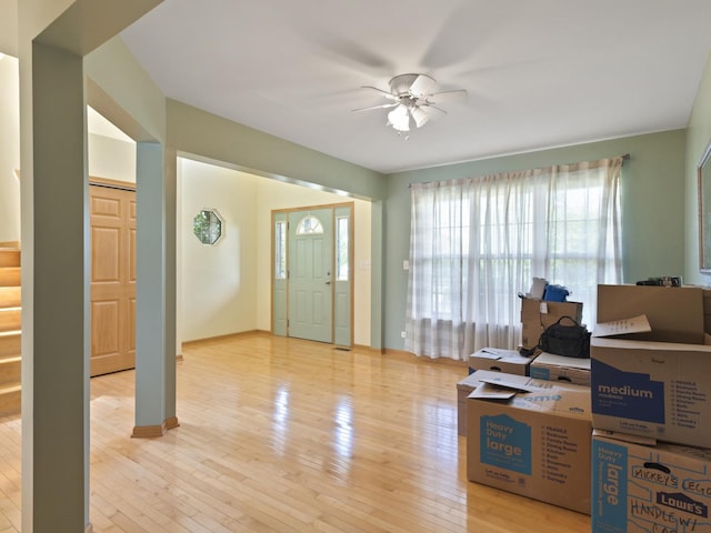 16107 Carlow Cir, Manhattan, IL 60442 - foyer entrance with hardwood / wood-style flooring and ceiling fan