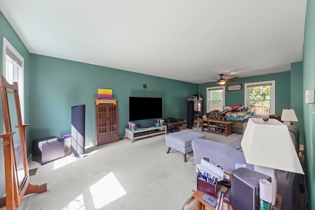 436 Cambridge Way, Bolingbrook, IL 60440 - living room featuring carpet flooring and ceiling fan