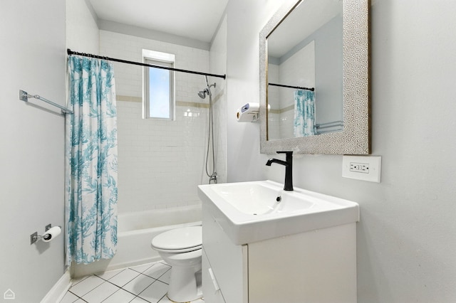 2611 W Rosemont Ave Unit A, Chicago, IL 60659 - full bathroom with vanity, shower / bathtub combination with curtain, and tile patterned floors