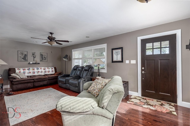 1315 W Jackson St, Ottawa, IL 61350 - living area with wood finished floors, plenty of natural light, and ceiling fan