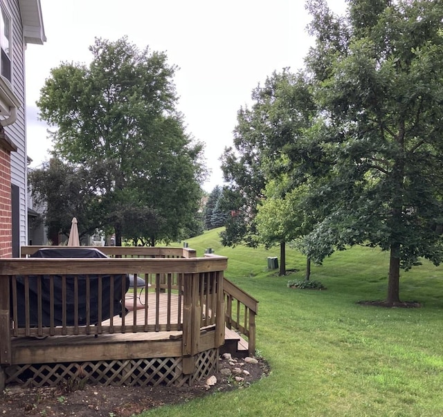 1669 Saint Ann Dr, Hanover Park, IL 60133 - view of green lawn featuring a deck