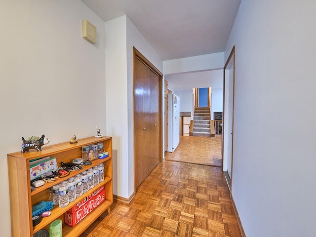 7201 W 110th St, Worth, IL 60482 - hall featuring baseboards and stairs