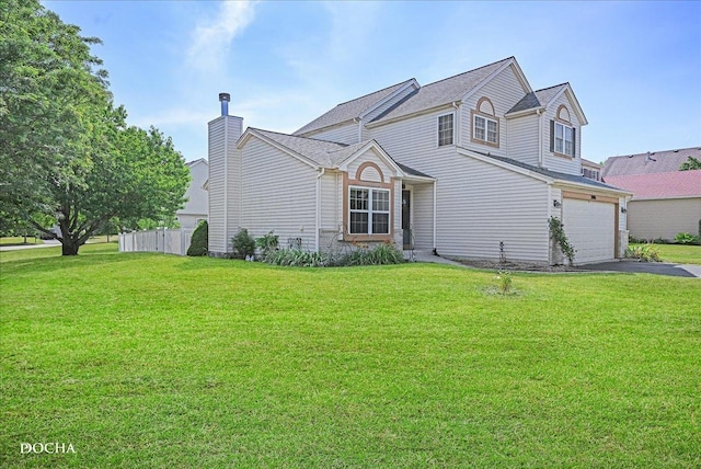 2006 Westmore Grove Dr, Plainfield, IL 60586 - view of front of house with driveway, a garage, and a chimney