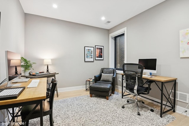 1523 N Western Ave Unit 2A, Chicago, IL 60622 - home office with wood finished floors and recessed lighting