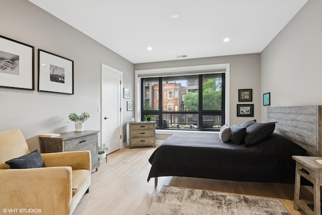 1523 N Western Ave Unit 2A, Chicago, IL 60622 - bedroom with light wood-style flooring and recessed lighting