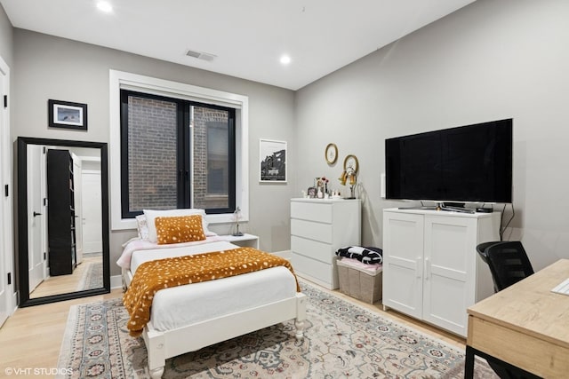1523 N Western Ave Unit 2A, Chicago, IL 60622 - bedroom featuring light wood-style floors, recessed lighting, and a desk
