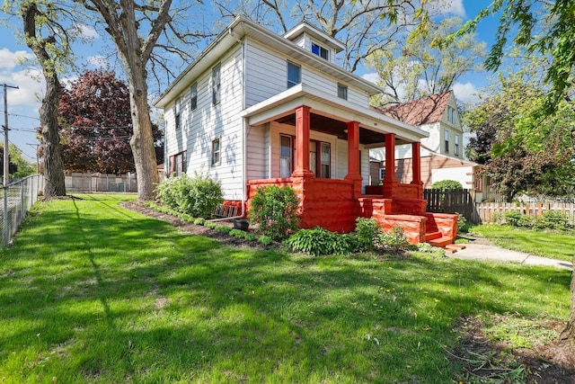 434 4th Ave, Joliet, IL 60433 - american foursquare style home with covered porch and a fenced backyard